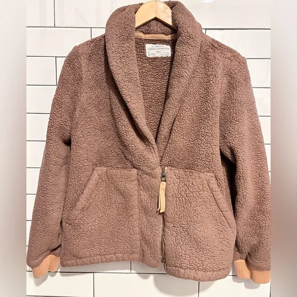 REI Co-Op Nook cardigan / teddy jacket in nomad brown sherpa fleece M - Picture 4 of 6